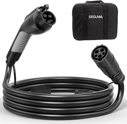 EV Charger Extension Cable, 21ft 50Amp J1772 Extension Cable Compatible with 110V-240V SAE J1772 EV Chargers, Suitable for J1772 EVs/PHEVs, Level 1/ Level 2 IP66 Car Charger Extension Cord with Bag