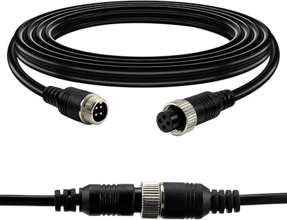 Car Video Extension Cable 4 Pin Aviation Waterproof Shockproof for CCTV Rearview Camera Truck Trailer Camper Bus Motorhome Vehicle Backup Monitor System 16.5Ft/5M
