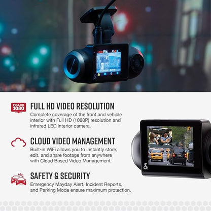 Bundle of Cobra Smart Dash Cam with Interior Cam (SC 201) + Cobra 2.5A Micro USB Hardwire Kit