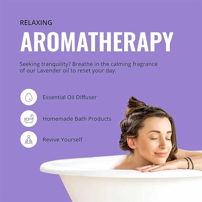 (2-Pack) Lavender Essential Oil for Diffusers, Candles, Hair, Spray, Home – 16 oz Bulk