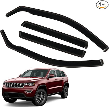 4PCS in-Channel Rain Guards for 2011-2020 Jeep Grand Cherokee, Durable Window Visors Side Wind Deflectors, Vent Shade Shield, 2011 2012 2013 2014 2015 2016 2017 2018 2019 2020