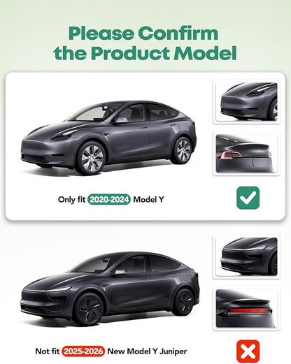 YHTAUTO Custom Fit Car Floor Mats for Tesla Model Y 2025-2020 (5-Seat), Not for Juniper, 1st & 2nd Row All Weather TPE Car Mats Carpet Liners, Anti-Slip Waterproof, Automatic Front Rear Mats for Car