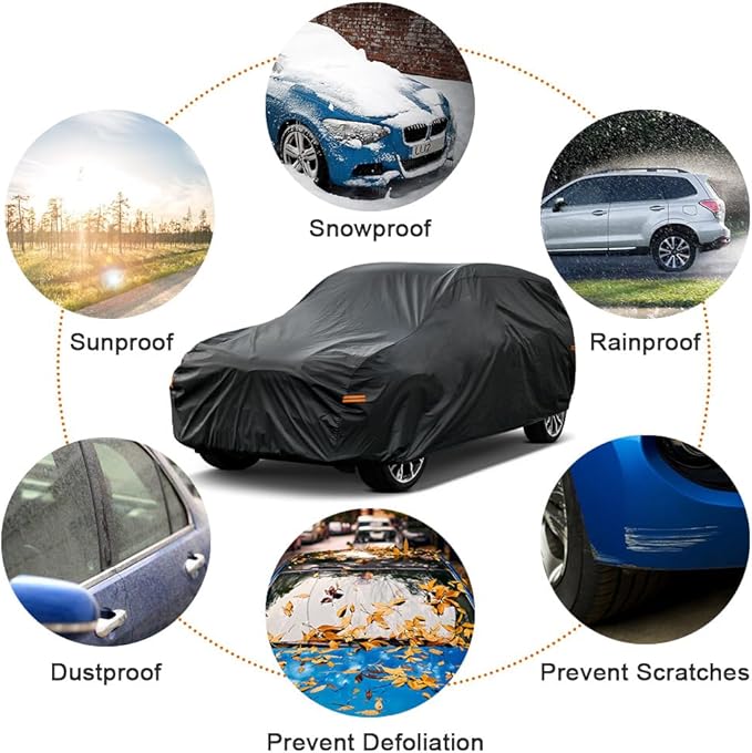 Kayme 7 Layers SUV Car Cover Custom Fit for Chevrolet Chevy Tahoe (2007-2025) Waterproof All Weather for Automobiles, Outdoor Full Cover Rain Sun UV Protection.