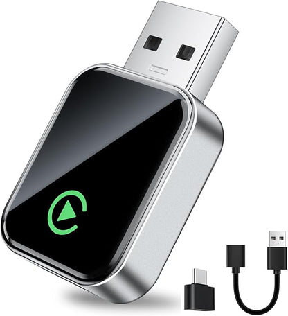 Wireless CarPlay Adapter for Apple iPhone, Fast Auto-Connect, No Latency, Plug and Play, Bluetooth 5.3 & WiFi 6, 2025 Mini Car Play Dongle for iPhone 6~16, Fit for 1000+ Cars, USB A/C