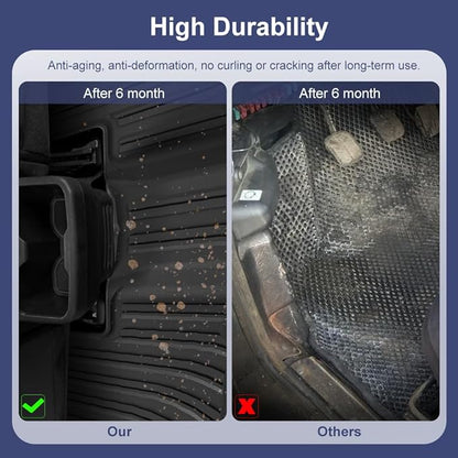 TPE Car Floor Mats for Toyota Tacoma 2016-2023 Double Cab (Only for Automatic), Custom Fit Carpet Floor All Weather Truck Mats - Front and Rear Row, 3PCS