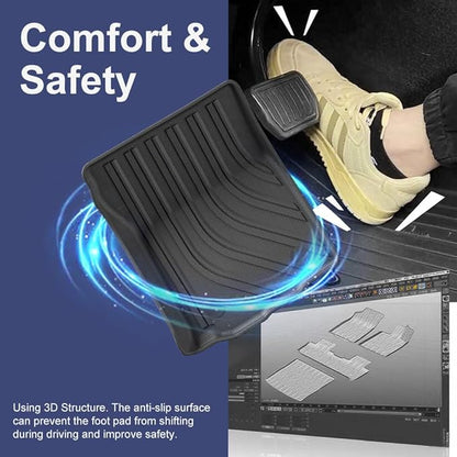 TPE Car Floor Mats for Toyota Tacoma 2016-2023 Double Cab (Only for Automatic), Custom Fit Carpet Floor All Weather Truck Mats - Front and Rear Row, 3PCS