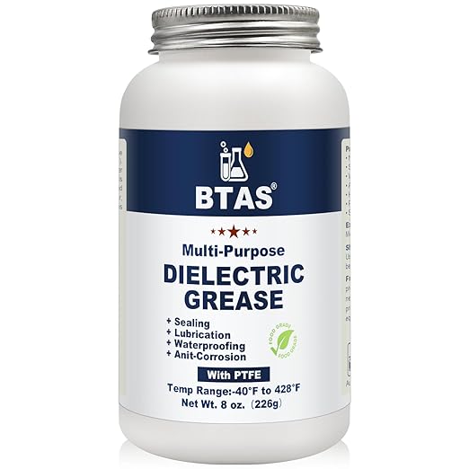 Dielectric Grease for Automotive Electrical Connectors,Car Battery Terminal Spark Plug Boot Corrosion Preventer Electric Silicone Paste,Dialectical Grease of Marine Electronics with PTFE 8 oz