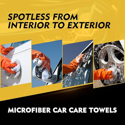 HOMEXCEL White Microfiber Cleaning Cloth 12 Pack, 12.5 x 12.5 inch Microfiber Towels for Cars, Ultra Absorbent Car Washing Cloth, Lint Free Streak Free Cleaning Rags for Car, Kitchen, and Window