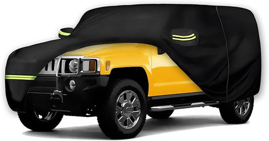 Waterproof Car Covers for Hummer H2 SUV 2002-2009 (Black) 210T Custom 6 Layers Heavy Duty Waterproof All Weather Protection Outdoor
