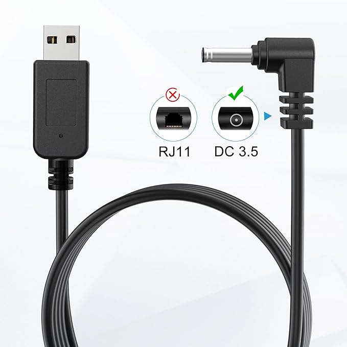 Radar Detector Cable, USB to DC3.5 Plug Cable,Replacement Radar Detectors Power Cord for Cobr RAD 350 380 450 480i Uniden DFR1 DFR3 DFR5 Whistler Radenso Pro M Radar Detector (DC3.5-6.56FT)
