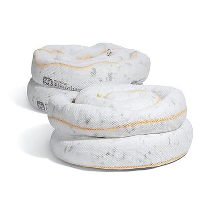 PIG Oil Boom - Oil-Only Absorbent Boom - 2 Pack - 5" x 20' Boom - Absorbs up to 12 gallons per Boom - BOM408