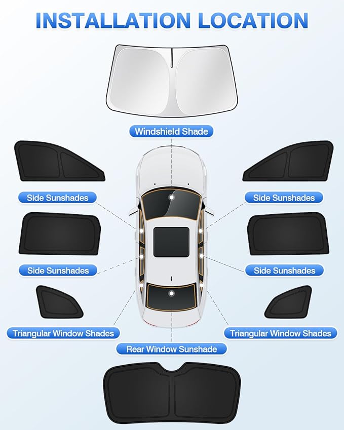 Sunshades for Honda CRV 2023-2025 2026 CR-V Accessories Windshield Sun Shade Side Rear Window Shade Cover Sun Visor Shield Privacy Protection Keep Vehicle Cool Black 8PCS