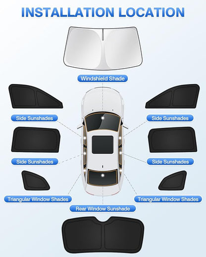 Sunshades for Honda CRV 2023-2025 2026 CR-V Accessories Windshield Sun Shade Side Rear Window Shade Cover Sun Visor Shield Privacy Protection Keep Vehicle Cool Black 8PCS