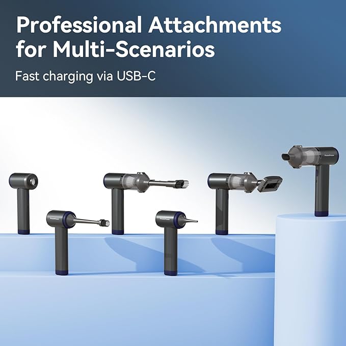 Car Vacuum Portable Cordless, Mini Handheld Vacuum Cleaner for Pet Hair/Car/Home, Suction & Blow 2 in 1, 22KPa High Power, 6000mAh, Small Lightweight Gadget, Type-C Rechargeable.