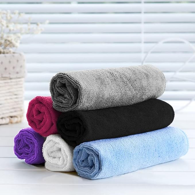 Microfiber Cleaning Cloth-50Pcs (13x13 inch) Ultra Soft Highly Absorbent Rags, Reusable Lint-Free Cleaning Towels for Housekeeping-Machine Wash (White)