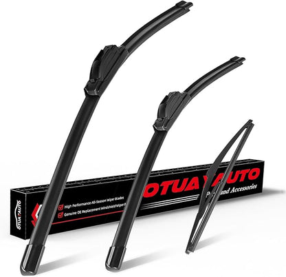 OTUAYAUTO Windshield Wiper Blades - Replacement for Toyota RAV4 2013 2014 2015 2016 2017 2018, Front and Rear Wiper Blades for My Car, U/J Hook - 26"+16"+10" (Pack of 3)