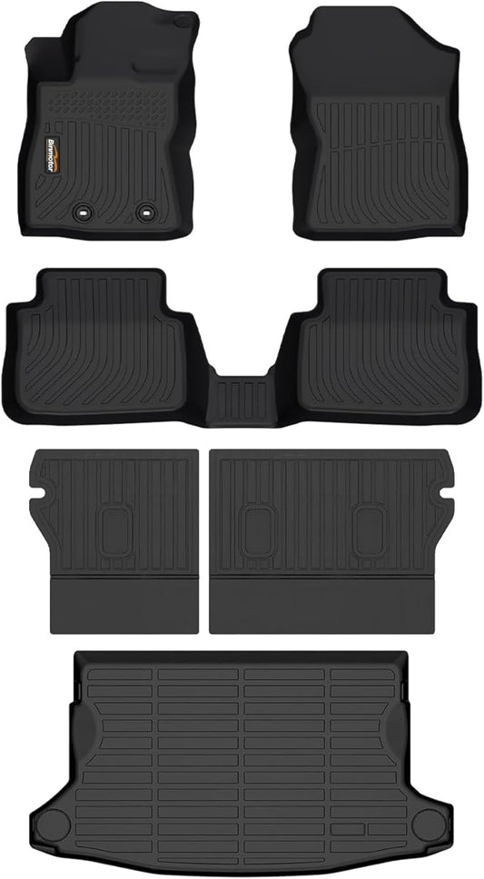 Binmotor-Floor Mats & Cargo Liner & Back Seat Protector Mats for Subaru Crosstrek 2024-2025, for Subaru Impreza 2024-2025, All Weather Car Mats for Crosstrek Accessories-Black