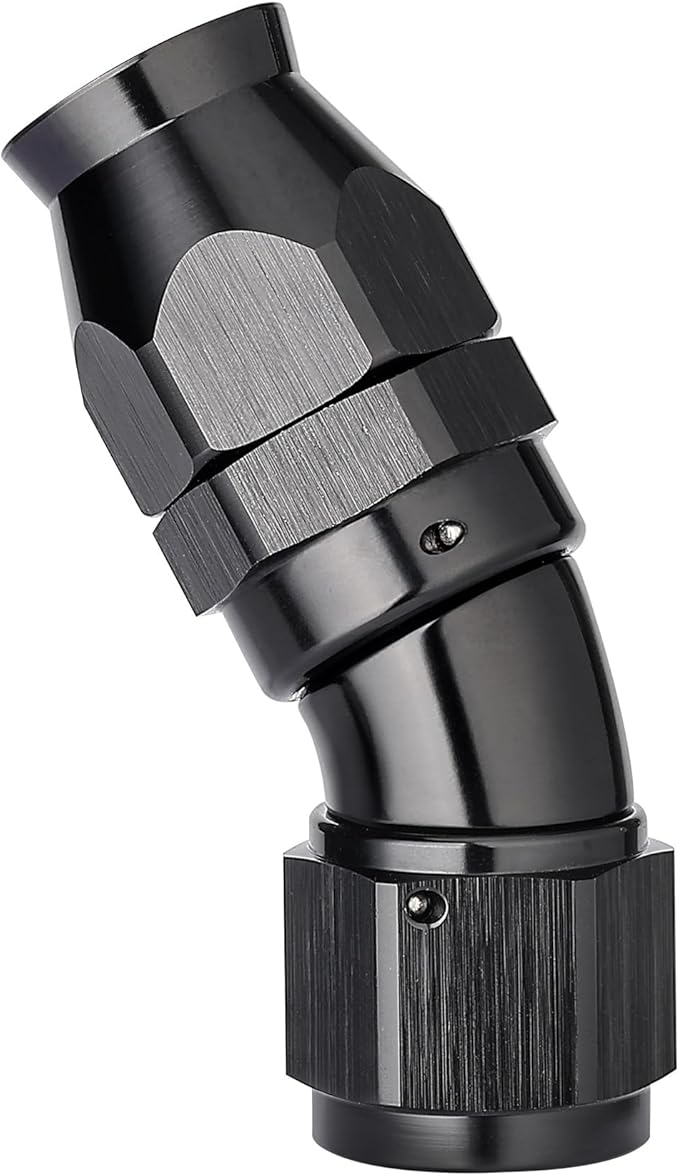 EVIL ENERGY 12AN 30 Degree PTFE One Piece Full Flow End Hose Fitting Aluminum Black