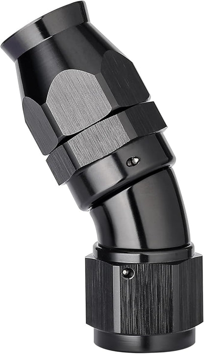 EVIL ENERGY 12AN 30 Degree PTFE One Piece Full Flow End Hose Fitting Aluminum Black