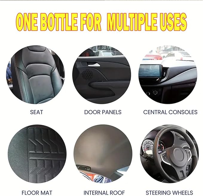 Multi-Purpose Car Interior Fabric Clean Polish Spray,Applies To Vehicle Seat、Upholstery、Headliner Cleaner,Vehicle Interior Polish Spray (1PCS)