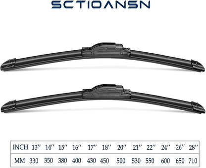 3Pcs Windshield Wipers for Chevrolet Chevy Trailblazer 2002-2006, Chevrolet Trailblazer EXT 2002-2006, Original Equipment Automotive Replacement Windshield Wipers- 22"/22"/16" (Pack of 3) J- HOOK