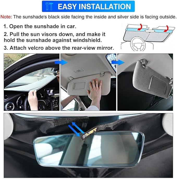 KUST Windshield Sun Shade Custom Fit for 1990-2018 Mercedes G W463 G550 G55 G63 G65 Accessories(Not for 2019-2021 Mercedes Benz G Class)Car Windshield Sunshade Window Sun Visor Protector Foldable Bloc