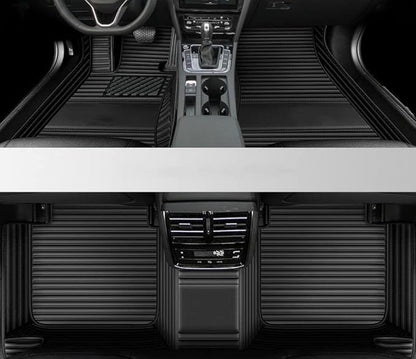 Custom All-Weather Protection Leather Car Floor Mats for Cars Sedan SUV Sports Car Waterproof Floor Mat (3D Black)