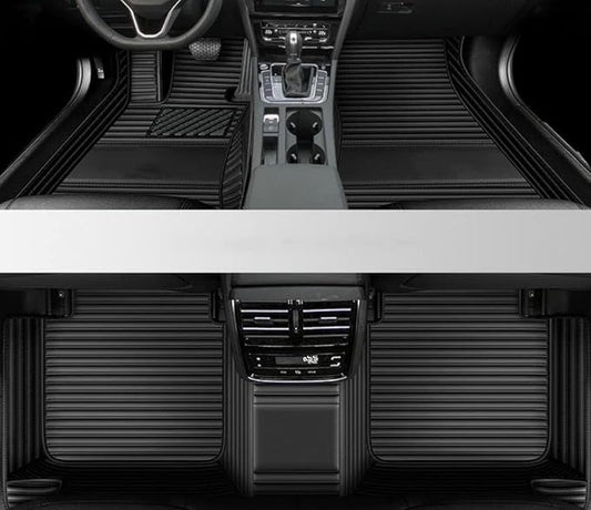 Custom All-Weather Protection Leather Car Floor Mats for Cars Sedan SUV Sports Car Waterproof Floor Mat (3D Black)