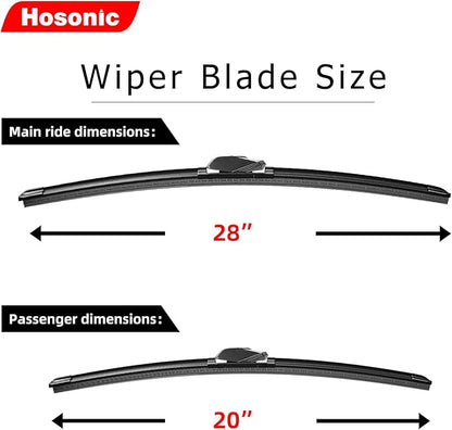 Windshield Wipers - 28"+20" Wiper Blades, Compatible with Audi A8, Q7, S8, SQ7 Windshield Wiper Blades, Double Service Life (Set of 4)