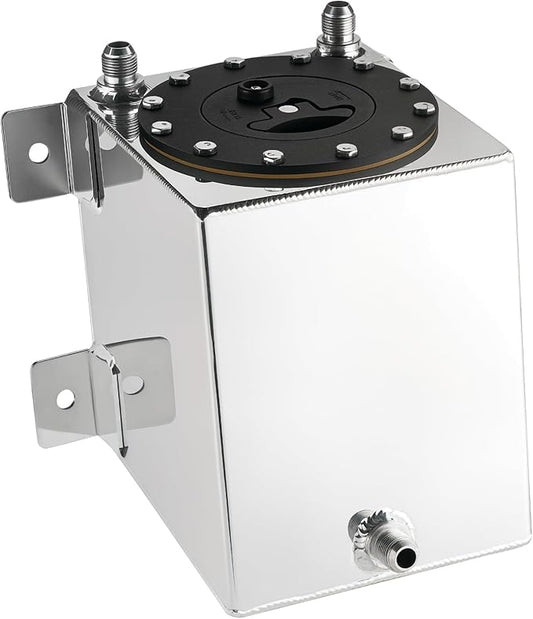 EVIL ENERGY 1 Gallon Fuel Cell Gas Tank Aluminum with Cap Street Drift Silver