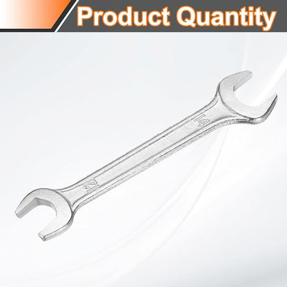 HARFINGTON Double Open End Wrench 12mm x 14mm Metric 15 Degree Offset Angle Small Flat Head Wrench Galvanizing Open Ended Spanner for Automotive Repair Furniture Assembly
