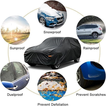 Kayme 7 Layers Car Cover Custom Fit for Toyota Sienna Minivan (1997-2025) Waterproof All Weather for Automobiles, Outdoor Full Cover Rain Sun UV Protection.Black