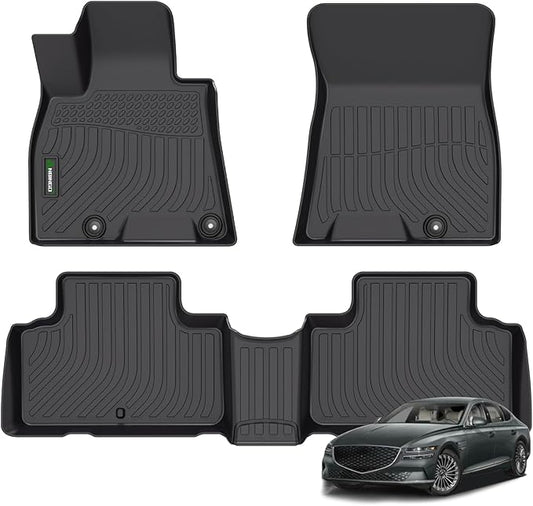 ANBINGO®-Floor Mat for Genesis GV80 2021-2026 5 Seats,TPE All Weather Protection GV80 Car Floor Liners Front & Rear Row Waterproof GV80 Accessories