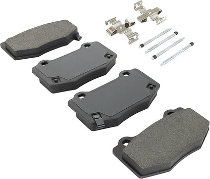 Premium Semi-Metallic Rear Brake Pads (1001-1718M) Compatible with Cadillac ATS 2016-2019, Chevrolet Camaro 2016-2020, Chevrolet Corvette 2014-2019