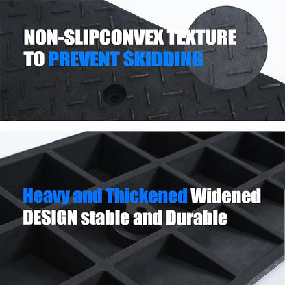 2 Pack 1.6'' Rise Rubber Curb Ramp Heavy Duty Loading Rubber Curb Ramps 3 Tons Driveway Ramp Car Slope Ramp for Loading Dock Bike Vehicle Warehouse Sidewalk Wheelchair (1.6" H)
