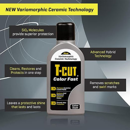 T-Cut Dark Silver Scratch Remover Color Fast Paintwork Restorer Car Polish, 13 Colors Available, 17 Fl Oz