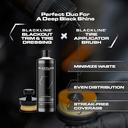 Blackline Car Care - Blackout Trim and Tire Dressing for Plastic, Rubber, Vinyl, and Tires Safe for Cars, Trucks, SUVs & More - 16 fl OZ