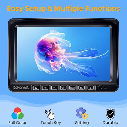 Dual RV Backup Camera Wireless for Trailer: Easy Setup Solar RV Rear View Camera with 7-inch Recording Monitor - 4 Channels Strong Magnetic HD 1080P Long-Battery Life for Camper, Truck, Fifth Wheel