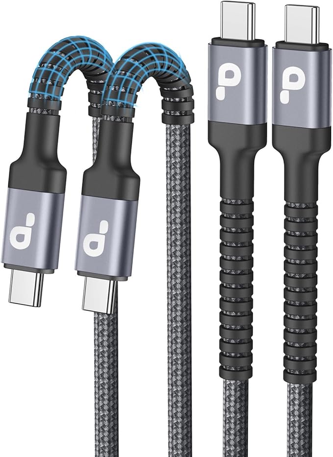 USBC to USBC Cable 10FT, 2Pack USB C Charger Cable, Long Type C Fast Charging Cable Nylon Braided USB-C Charger Cord Compatible with iPhone 16/15/Pro/Plus/Pro Max/Samsung Galaxy S23/LG/Switch