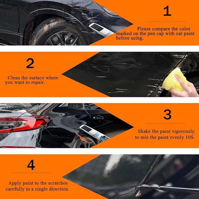 Crystal Black Pearl(NH-731P) Touch Up Paint Compatible with Honda, Car Paint Pen Scratch Repair Two-In-One Touch Up Paint, Premium Car Scratch Remover for Deep Scratches