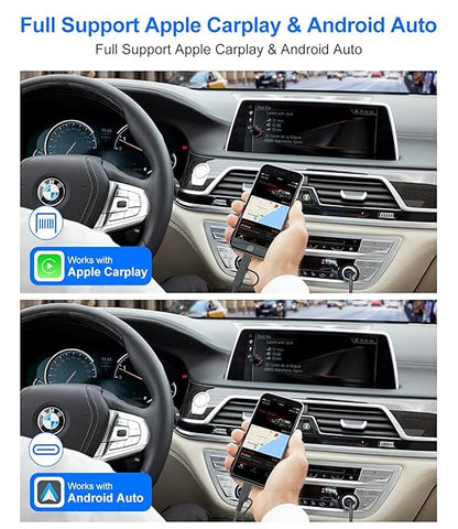 USB to USB C and Lightning Cable Support Apple Carplay & Android Auto - 3A Fast Charge & 480Mbps Data Sync Coiled Lightning Cable USB C iPhone Charger Cord for iPhone 16 15 14 13 12 11 Android