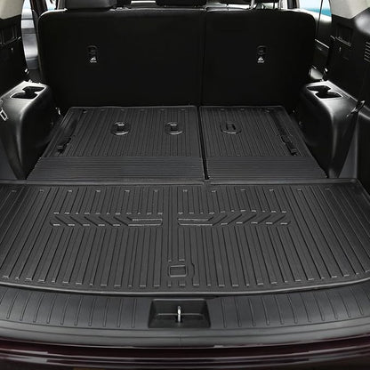 GALVAGNIATE Floor Mats for 2020-2024 2025 Hyundai Palisade 7-seat/8-seat Trunk Mat with Backrest Mat, All Weather TPE Cargo Liner Lower Cargo Mat for Palisade Accessories