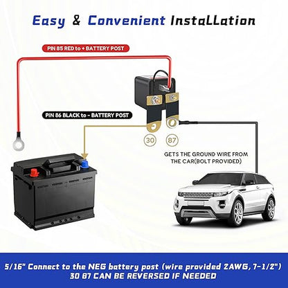 Side Post Remote Battery Disconnect Switch 12V 200A/1000A, Wireless Remote Control Heavy Duty Battery Kill Switch for Car, Truck, UTV, ATV, Marine, Anti-Theft