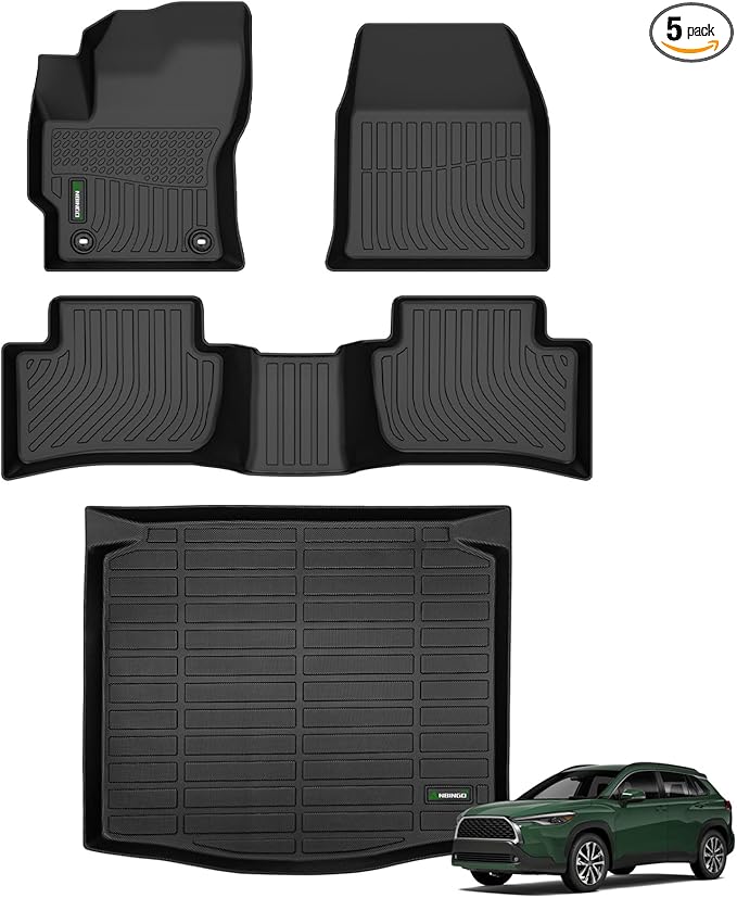 ANBINGO®-Floor Mats & Cargo Liner for Toyota Corolla Cross AWD 2022 2023 2024 2025 2026 (Not for Fuel FWD & Hybrid) All Weather Waterproof for 2024 Corolla Cross Car Mats Accessories