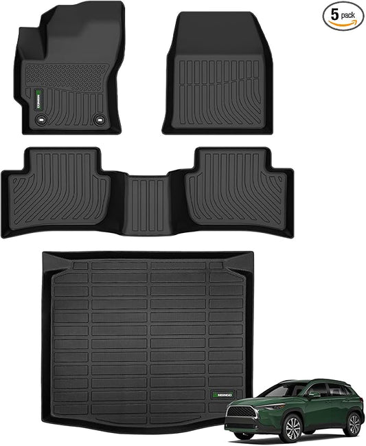ANBINGO®-Floor Mats & Cargo Liner for Toyota Corolla Cross AWD 2022 2023 2024 2025 2026 (Not for Fuel FWD & Hybrid) All Weather Waterproof for 2024 Corolla Cross Car Mats Accessories