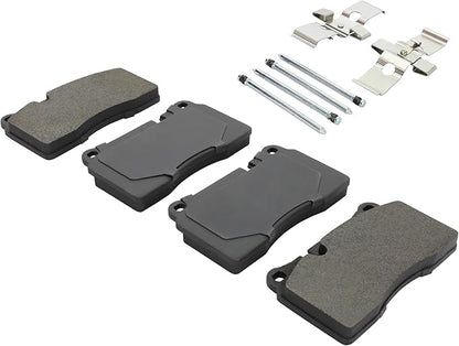Premium Semi-Metallic Front Brake Pads (1001-1129M) Compatible with Ferrari 612 Scaglietti 2011-2005, Volkswagen Touareg 2018-2006