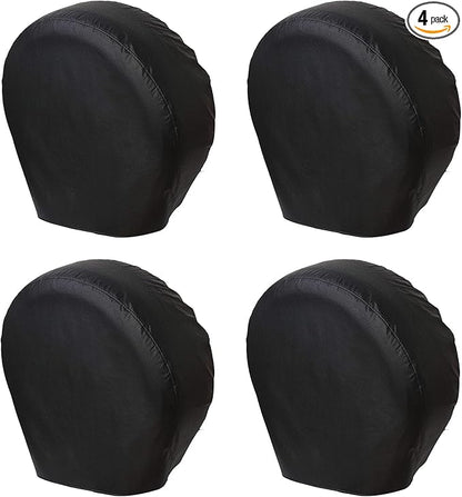 RV Tire Covers 4 Pack, Tough Waterproof Wheel Protector for Camper, Truck, Motohome, SUV, Car, Boat Trailer, Universal Fits Tire Diameters 36-39 inches, Black