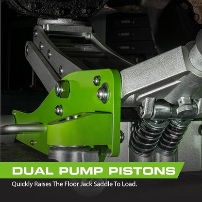 ARCAN Tools 3-Ton Quick Rise Aluminum Floor Jack with Dual Pump Pistons & Reinforced Lifting Arm (A20018_A20019)
