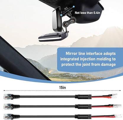 Radar Detector Mount,Rearview Mirror Rod Radar Mounting Bracket+Rearview Mirror Hard Wire Power Cord kit16,with Inline Fuse (for Escort Max / Max2/ MAX360 Radar)