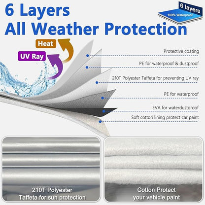 Car Cover for 2002-2025 Mini Cooper/Cooper S/Hardtop/Convertible 2-Door,Full Exterior Car Covers for Automobiles All Weather Waterproof Heavy Duty,Zipper/Cotton Rain UV Proof Custom fit【210T Taffeta】